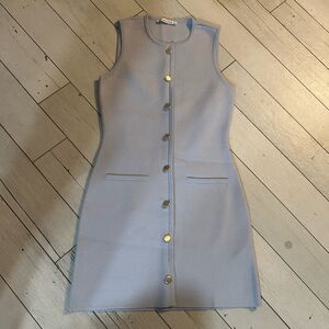 Abercrombie & Fitch Light Blue Knit Top with Gold Accents